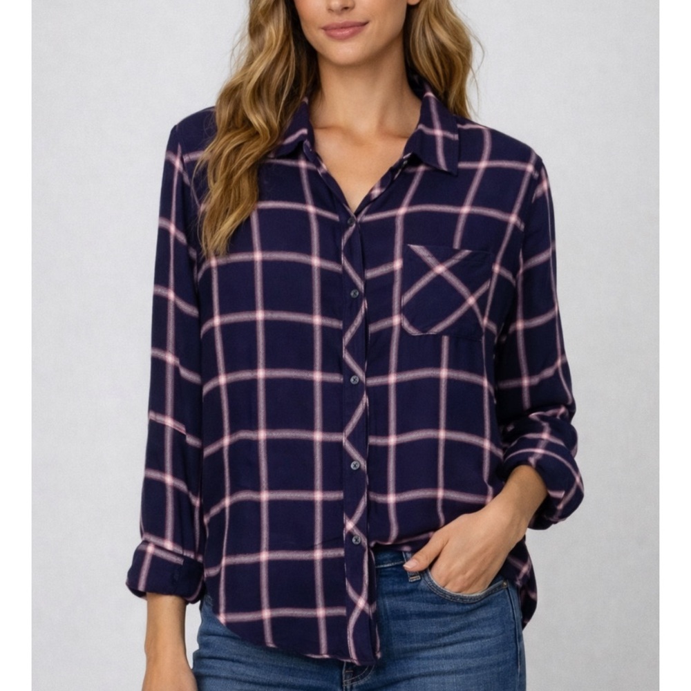 Rails Hunter Plaid Button Down Shirt in Sapphire Magenta